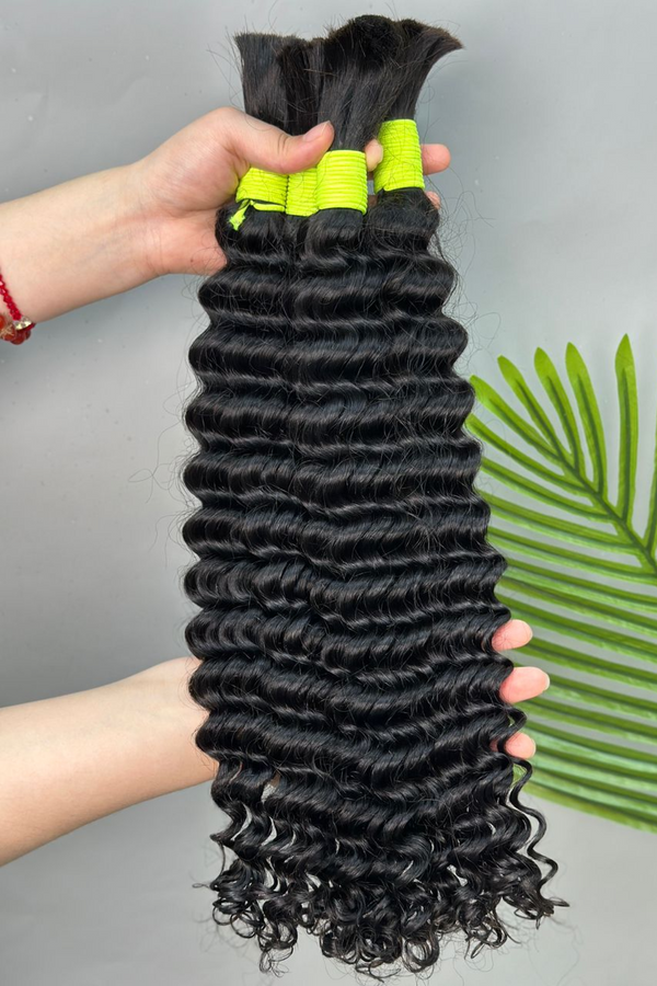 Bundled Pure Virgin Base Curls / 100 grams (HUMAN HAIR BULK)